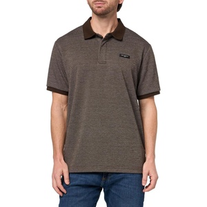 image:imageKARL LAGERFELD Mens Straight Collar Chest Logo Textured Short Sleeve PoloBlack