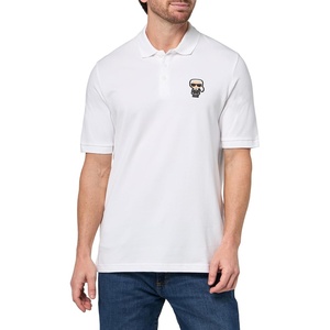 image:imageKARL LAGERFELD Mens Straight Collar Karl Graphic Short Sleeve Basic PoloBrnBlk