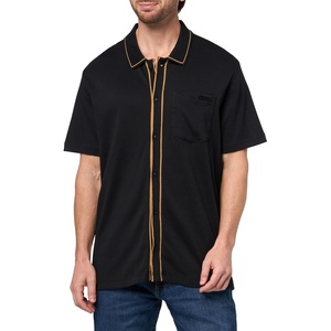 image:imageKARL LAGERFELD Mens Woven Short Sleeve Color Contrasting Chest Pocket ShirtBlack