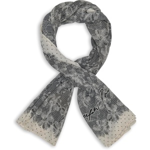image:imageKARL LAGERFELD Paris Womens Lace Daisy Oversized Scarf With Eyelash Fringe Bisque One Size