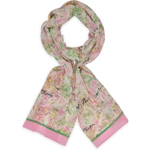 image:imageKARL LAGERFELD Paris Womens Monets Paris Print Chiffon Scarf Pink Carnation One Size