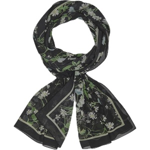 image:imageKARL LAGERFELD Paris Womens Wildflower Chiffon Lightweight Scarf Black One Size