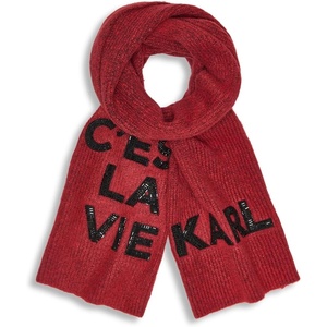 image:imageKARL LAGERFELD Womens Cest La Vie Scarf With SequinsAdmiral Red