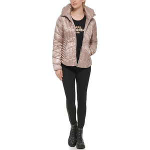 image:imageKARL LAGERFELD Womens Chevron Quilted Short PufferQuilted Sand