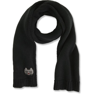 image:imageKARL LAGERFELD Womens Disco Kitty Faux Fur Pom Sparkle Set Hat ScarfBlack