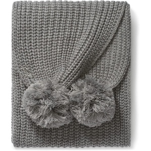 image:imageKARL LAGERFELD Womens Double Pom Knit ScarfHeather Granite