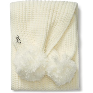 image:imageKARL LAGERFELD Womens Double Pom Knit ScarfIvory