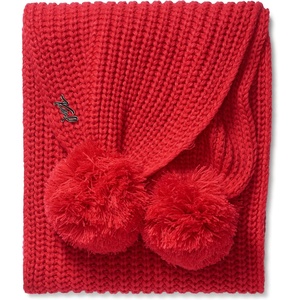 image:imageKARL LAGERFELD Womens Double Pom Knit ScarfRed
