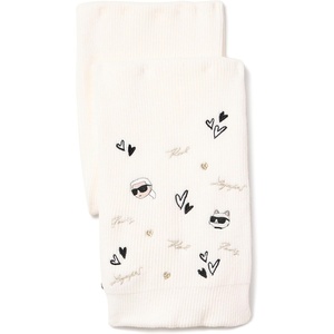 image:imageKARL LAGERFELD Womens Embroidered Karl Hearts Winder ScarfIvory