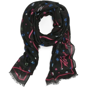 image:imageKARL LAGERFELD Womens Jewel Print Scarf ScarfBlackMulti