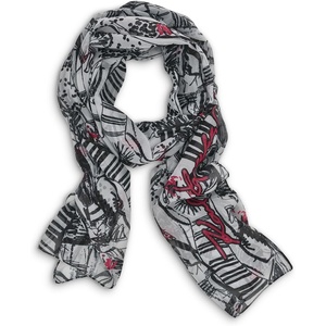 image:imageKARL LAGERFELD Womens Jewel Print Scarf ScarfWhiteBlackRed