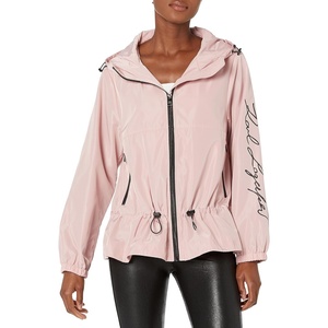 image:imageKARL LAGERFELD Womens Karl Lagerfeld Paris Womens Lightweight Softshell JacketShort Anorack Sinched Waist Blush