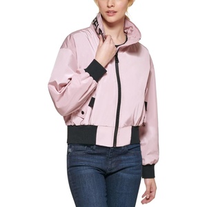 image:imageKARL LAGERFELD Womens Karl Lagerfeld Paris Womens Short Anorack With Logo Sleeve JacketShort Anorack Logo Blush