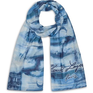 image:imageKARL LAGERFELD Womens Landscape Oversized Holiday ScarfOcean Blue
