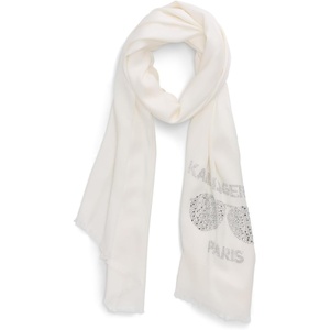 image:imageKARL LAGERFELD Womens Lightweight Krystal Sunglasses PashminaEggshell