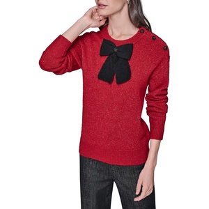image:imageKARL LAGERFELD Womens Long Sleeve Crew Neck Bow SweaterAdmiralBlack