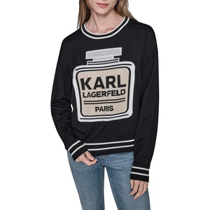 image:imageKARL LAGERFELD Womens Long Sleeve Crew Neck Perfume Logo SweaterBlack