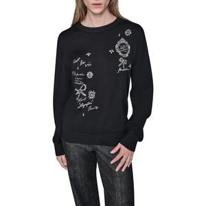 image:imageKARL LAGERFELD Womens Long Sleeve Crew Neck Whimsy SweaterBlack