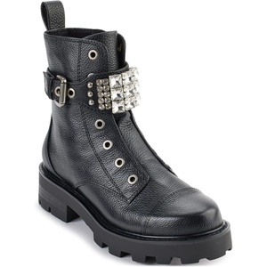 image:imageKARL LAGERFELD Womens Lugsole Maeva Combat Boot With Crystal DetailBlack