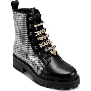image:imageKARL LAGERFELD Womens Mela Platform Combat BootBlackWhite