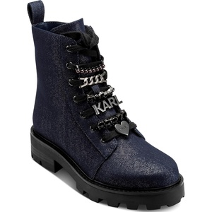 image:imageKARL LAGERFELD Womens Mela Platform Combat BootDark Navy