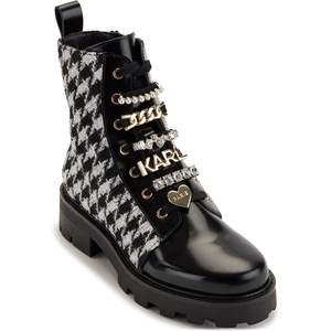 image:imageKARL LAGERFELD Womens Mela Platform Combat BootWhiteBlack