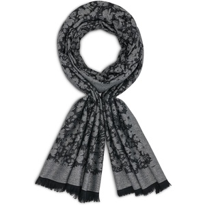 image:imageKARL LAGERFELD Womens Metallic Daisy Lightweight Wrap ScarfBlack