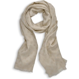 image:imageKARL LAGERFELD Womens Metallic Icon Print Lightweight PashminaEggshell