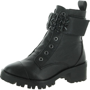image:imageKARL LAGERFELD Womens Pippa Lug Sole Combat Boot With Rhinestone EmbellishmentsBlack