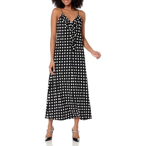 image:imageKARL LAGERFELD Womens Polka Dot Ruffle Front DressBlackSoft White