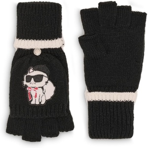 image:imageKARL LAGERFELD Womens Sassy Choupette Flip Top GlovesBlack