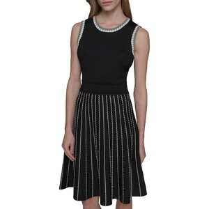 image:imageKARL LAGERFELD Womens Scoop Neck Sleeveless Sweater DressBlack