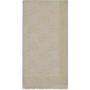 image:imageKARL LAGERFELD Womens Signature Logo Evening Wrap ScarfEggshell