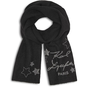 image:imageKARL LAGERFELD Womens Star Power Studded ScarfBlack