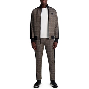 image:imageKARL LAGERFELD mens Plaid Track JacketBrown Plaid