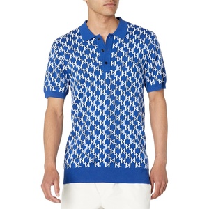image:imageKarl Lagerfeld Mens All Over Logo Sweater Polo CottonBlue