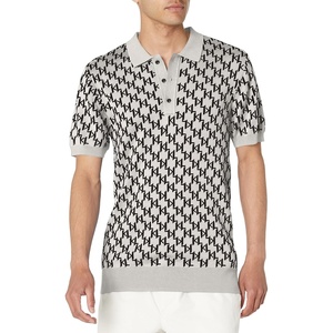 image:imageKarl Lagerfeld Mens All Over Logo Sweater Polo CottonGrey