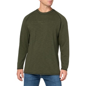 image:imageKarl Lagerfeld Mens Colorblock Crewneck Short Sleeve Solid TShirtForest