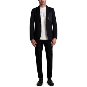 image:imageKarl Lagerfeld Mens Contrast Trims Exposed Zipper BlazerBlack