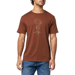 image:imageKarl Lagerfeld Mens Crewneck Short Sleeve Classic Karl Graphic Relaxed Fit TShirtCappucino