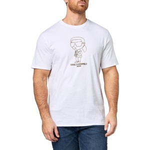 image:imageKarl Lagerfeld Mens Crewneck Short Sleeve Classic Karl Graphic Relaxed Fit TShirtOptic White
