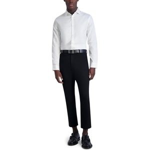 image:imageKarl Lagerfeld Mens Jacquard Hexagon Long Sleeve Dress ShirtWhite