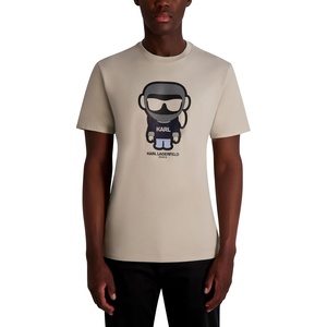 image:imageKarl Lagerfeld Mens Short Sleeve Crewneck Graphic Design TShirtBeige