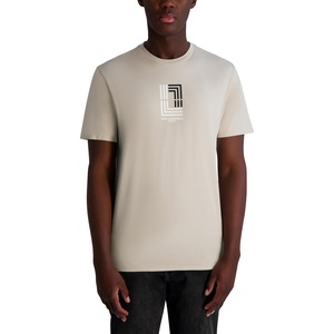 image:imageKarl Lagerfeld Mens Short Sleeve Crewneck Graphic Logo Design TShirtBeige
