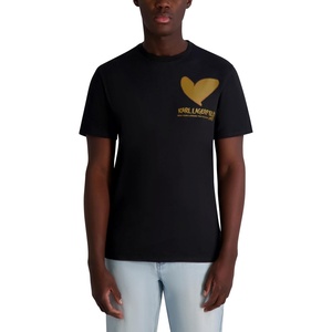 image:imageKarl Lagerfeld Mens Short Sleeve Crewneck Heart Graphic Design TShirtBlack