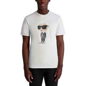 image:imageKarl Lagerfeld Mens Short Sleeve Crewneck Pixel Karl Graphic Design TShirtWhite