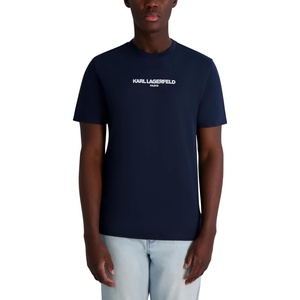 image:imageKarl Lagerfeld Mens Solid Short Sleeve Crewneck Karl Logo TShirtNavy Blazer