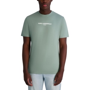 image:imageKarl Lagerfeld Mens Solid Short Sleeve Crewneck Karl Logo TShirtSage