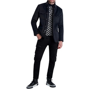 image:imageKarl Lagerfeld Paris Mens Faux Shearling Bib CoatBlazer Black