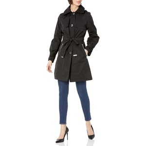image:imageKarl Lagerfeld Paris Womens Belted Trench CoatAnorak Black